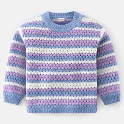 Babyhug 100% Acrylic Knit Full Sleeves Striped Sweater - Multicolour-image-75