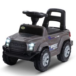 Baybee Roady Manual Push Ride On Car for Kids with LED Light High Backrest Storage & Horn - Grey-15