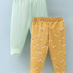 Ben Benny Interlock Bootie Leggings Floral Printed Pack of 2 - Blue & Yellow-picture-14