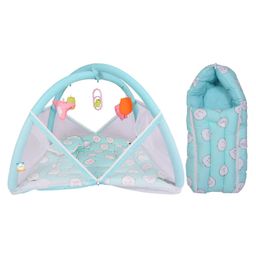 Kwitchy New Born Baby Bedding Combo Mattress with Mosquito Net & Sleeping Bag - Green-10