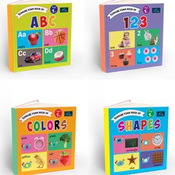 Toddlers Foam Book Combo Abc 123 &  Colors & Shapes Pack of 4 Books - English-3