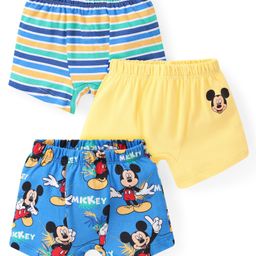 Babyhug Disney Single Jersey Briefs With Mickey Mouse Graphics Pack of 3 - Multicolour-image-79