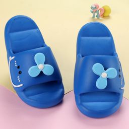 Oh! Pair Slip On Clogs with Floral Applique - Blue-picture-20