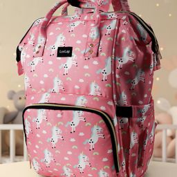 Luv Lap Lily Travel Multifunctional Waterproof Diaper Bag-backpack Cum Tote Bag - Pink-image-58