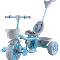 JoyRide Victor T20 Tricycle for kids with Comfortable seat | Safety Belt andParental Push Handle| Rubber Wheel Tricycle for Kids | 2 to 5 Years Kids with Dual Storage Basket Tricycle-12