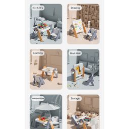 fab n funky Multifunctional Block Table and Chair Set - Multicolour image 2