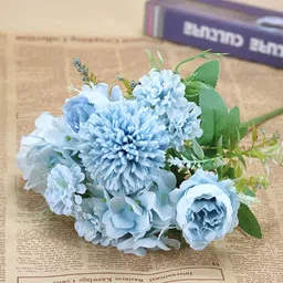 Ekhasa Blue & Green Daisy Artificial Flower-13