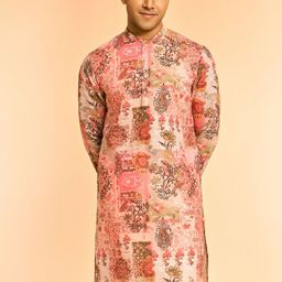 Diwas by Manyavar Ethnic Motifs Printed Mandarin Collar Cotton Straight Kurta-image-16