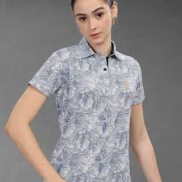 STELLERS Women Printed Polo Collar T-shirt-image-81
