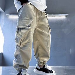 LULU & SKY Boys Tapered Fit High-Rise Cargos Trousers-picture-32