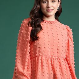 DressBerry Dobby Weave A-Line Top-image-88
