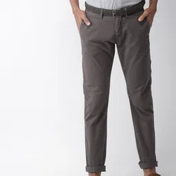 Celio Men Grey Straight Fit Solid Chinos-image-63