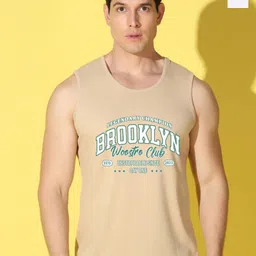 WOOSTRO Pack Of 2 Printed Combed Cotton Gym Vests VWS26(BKLN RUST)(PLAIN WHITE)-image-41