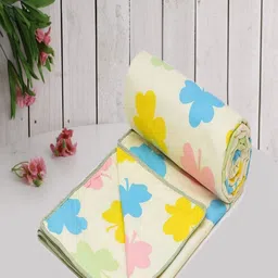 Aura Cream-Coloured & Yellow Floral Microfiber AC Room 150 GSM Single Bed Dohar-picture-13