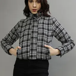 ELLE Women Checked Jacket-image-6