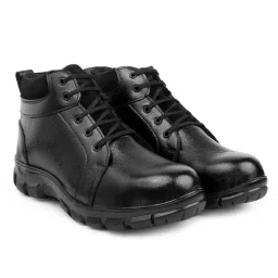 Red Can Steel Toe Safety Shoe High Ankle Genuine Leather Size UK 9 Black, SGE1170BK-image-79