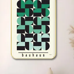 SAF Green & Black BAUHAUS Abstract Printed Wood Wall Art-picture-25