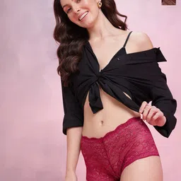 DressBerry Women Pack of 2 Self Design Lace Hipster Briefs DRM-DB-PAN05D-26