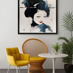 999Store White & Black Geisha Portrait Canvas Wall Art-image-88