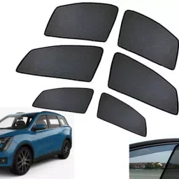 Auto Pearl Side Window Sun Shade Cover for Mahindra XUV 700 (Black)-17