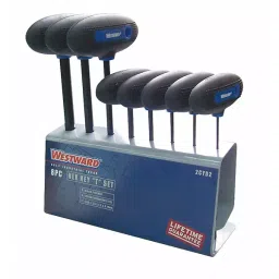 Westward Hex Key Set Alloy Steel Black Oxide Finish T Shape, 2CYD2 (Pack of 8 Pcs)-11