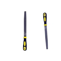 Jon bhandari Flat Bastard Coarse Cut Hand File 6 Inch (15.24 cm Without Handle) Cast Iron Dark Grey PVC Handle Smooth Finish for Metal, Wood & General Purpose Use image 3