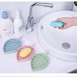 sjk (Pack of 2) Lotus Leaf Shaped Suction Cup Mounting Soap Dish 1.218-picture-1