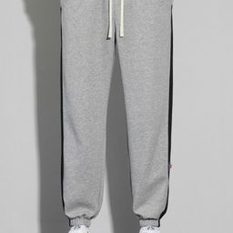 KPOP Men Cotton Regular Fit Striped Trousers-image-26