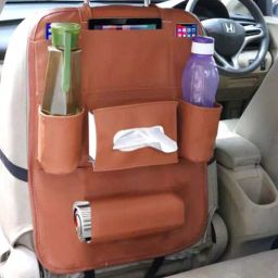 AllExtreme EXCOWPT Tan Backseat Travel Bag for Tissue Box, Bottle and Document Storage-41