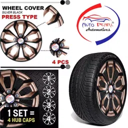 Auto Pearl Rev01 14 in 35.56 cm (14 Inch) ch PPress Type Wheel Cap Hubcap with Retention Ring|Glossy Gold Rev Wheel Cover for Maruti Swift Dzire (Set of 4)-image-80