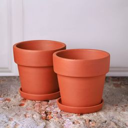 The handicraftian 2-Pcs Brown Large Gamala Planters-18