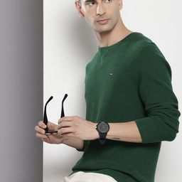 Tommy Hilfiger Long Sleeves Self Design Pure Cotton Pullover-image-13