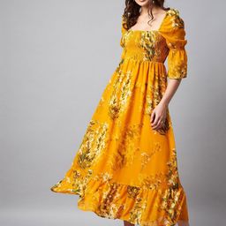 Chemistry Floral Print Flutter Sleeve Georgette Maxi Dress-image-41