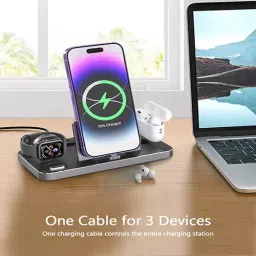 UNIGEN Unidock 3 in 1  USB Type C Foldable 18 W Black Charging Station, UD100_AD image 2