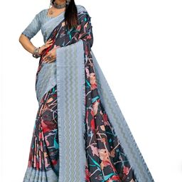 PARVOTSAV Grey Polyester Saree-image-73