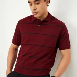max Striped Polo Collar Short Sleeves T-shirt-image-70