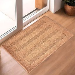 Kuber Industries Brown Self-Designed Microfibre Anti-Skid Doormat-52