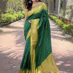 BerMondsey Ethnic Motifs Woven Design Zari Banarasi Saree-image-39