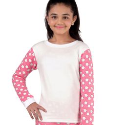 D'chica Thermal Full Sleeves Cats Printed Top - Pink White-image-72