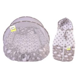 Kwitchy Infant Born Baby Bedding Set Cushioned Mattress with Net and Zipper Carry Bag Combo (0-12 Months, Grey)-10