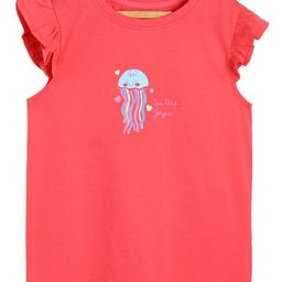 MINI KLUB Cotton Frill Sleeves Jellyfish Printed Top - Pink-image-69