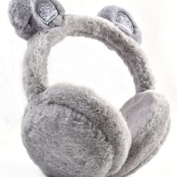 ZQBIEE Fur Bear Ear Glitter Applique Detailed Earmuffs - Grey-image-83