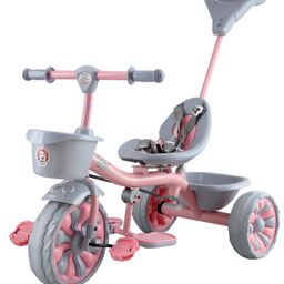 JoyRide Victor T20 Tricycle for kids with Comfortable seat | Safety Belt andParental Push Handle| Rubber Wheel Tricycle for Kids | 2 to 5 Years Kids with Dual Storage Basket Tricycle-24