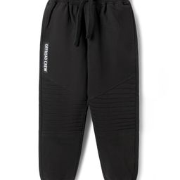Pine Kids Cotton Knit Full Length Lounge Pant with Offroad Crew Patch Print - Black-image-82