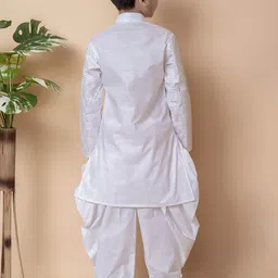 NFC CREATION Boys Embroidered Regular Sequinned Pure Cotton Kurta with Patiala image 4