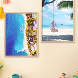 Kotart Brown & Blue 2 Pieces Wooden Wall Arts-picture-6