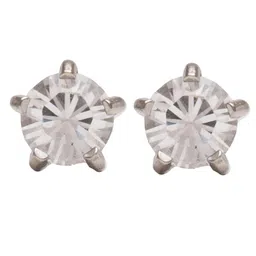 STUDEX Stainless Steel Silver-Plated Crystals Studded Circular Shaped Studs-7