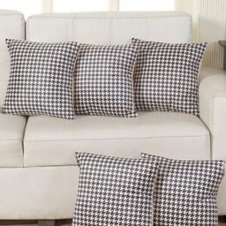 Shadowkart Black & White 5 Pieces Printed Square Cushion Covers-image-104