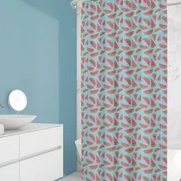 ArtzFolio Blue& Pink Printed Waterproof Shower Curtains-1