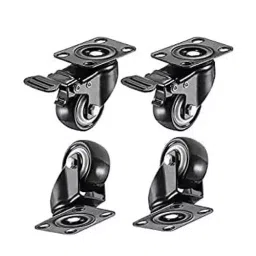Implemental 1.5 inch Black 4 Pcs Furniture Castor Wheels with Lock 185 Kg Load Capacity, (Pack of 4)-14